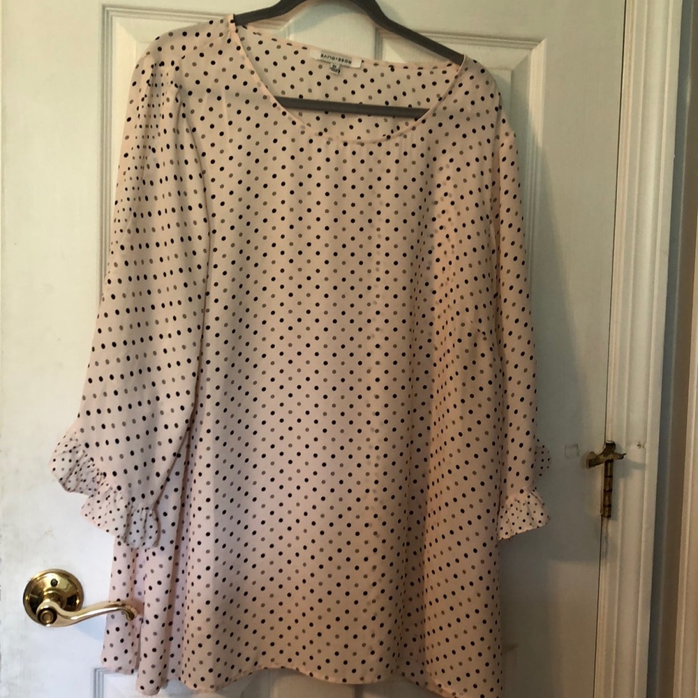Rose and Olive Polka Dot 3/4 Sleeve Shirt